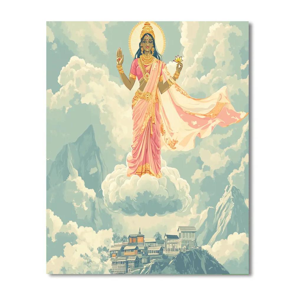 Parvati In The Cloud Chariot Of Blessings Painting by numbers kit