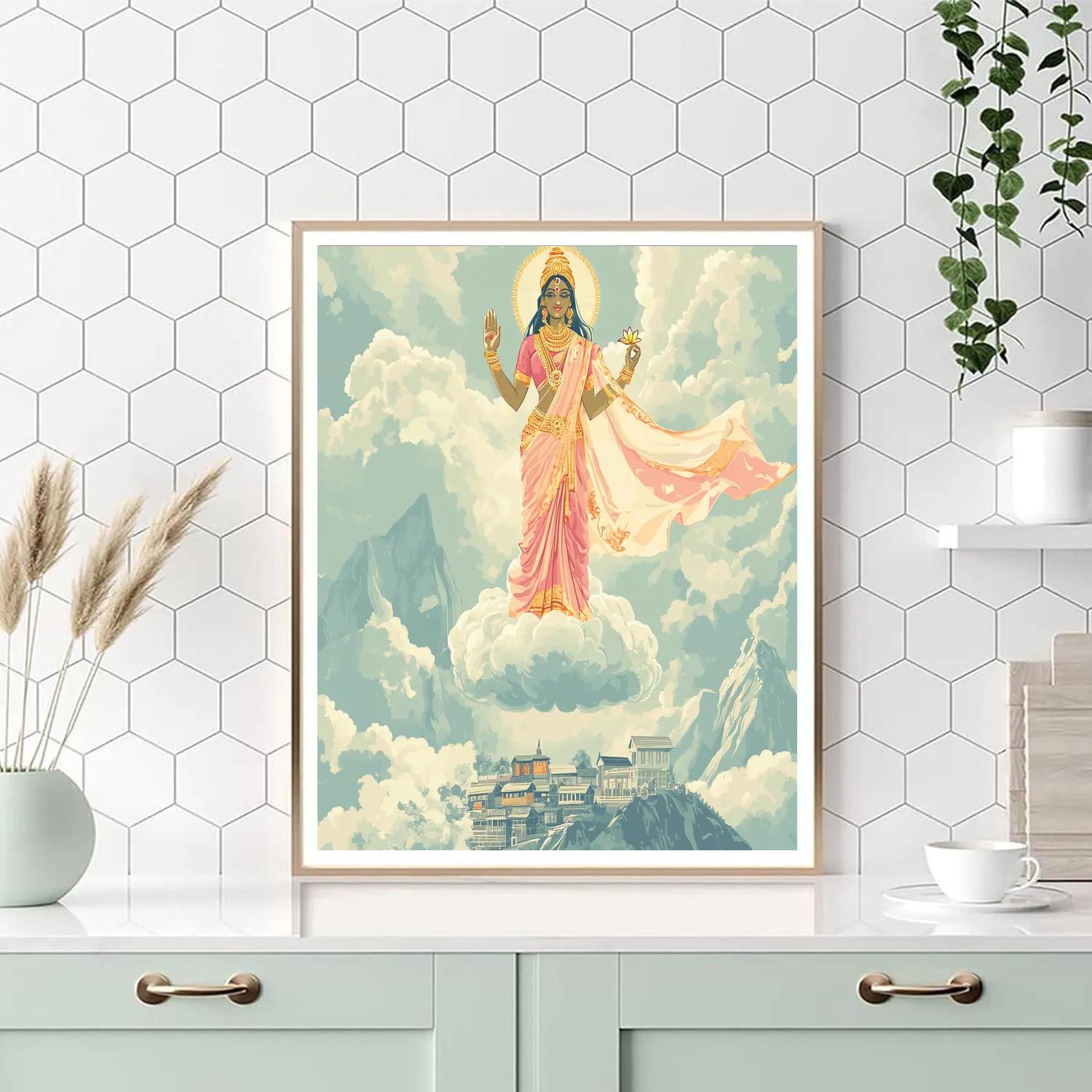 Parvati In The Cloud Chariot Of Blessings Painting by numbers kit