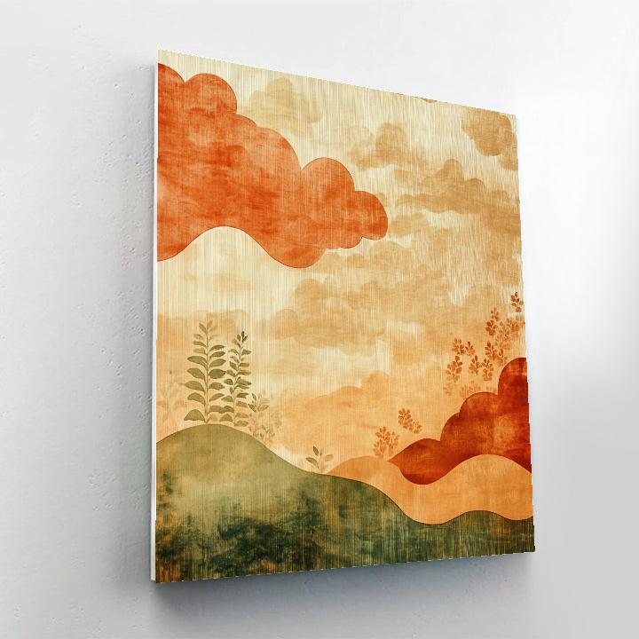 Nandalal Bose Inspired Monsoon Raga Of Terracotta Clouds paint by number