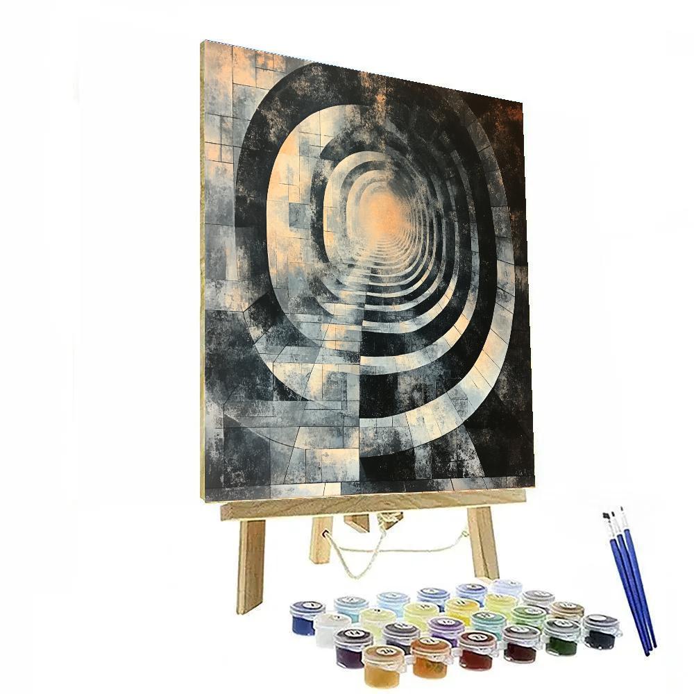 M.C. Escher Inspired Hyperbolic Nebula Tessellation Numbered painting kits