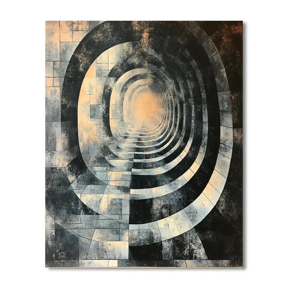 M.C. Escher Inspired Hyperbolic Nebula Tessellation Numbered painting kits