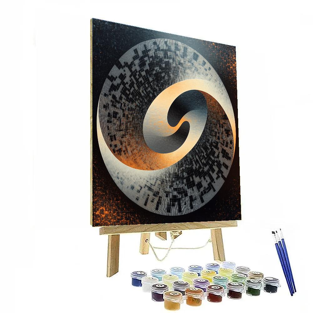 M.C. Escher Inspired Mobius Shadow Lattice Number painting