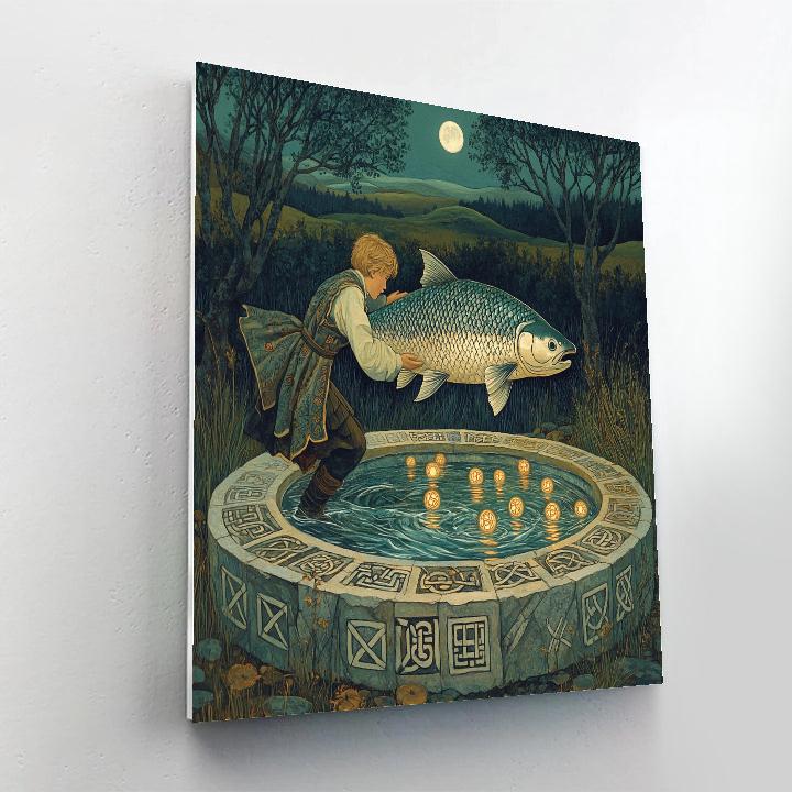 Salmon Of Wisdom In Celtic Moonpool DIY paint by numbers