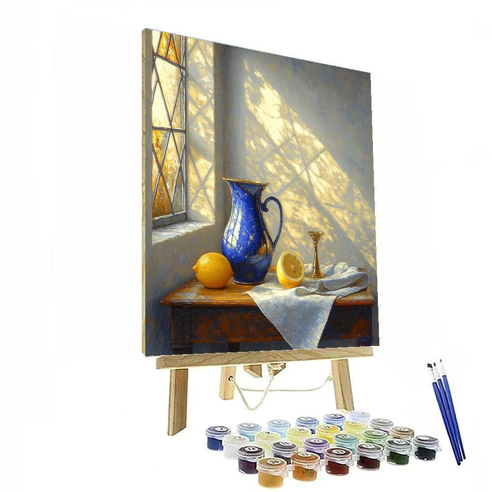 Johannes Vermeer Inspired Lapis Jug And Lemon In Windowlight Paint by numbers kits
