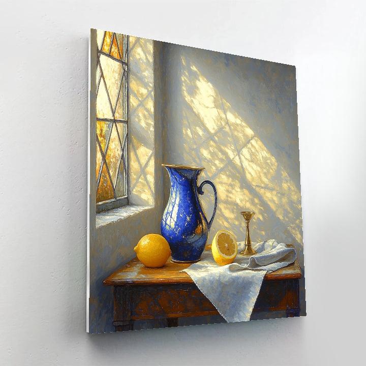 Johannes Vermeer Inspired Lapis Jug And Lemon In Windowlight Paint by numbers kits