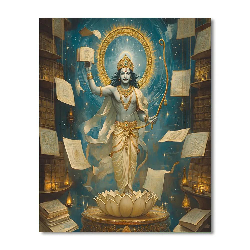 Celestial Library With Rama Illumination paint by numbers