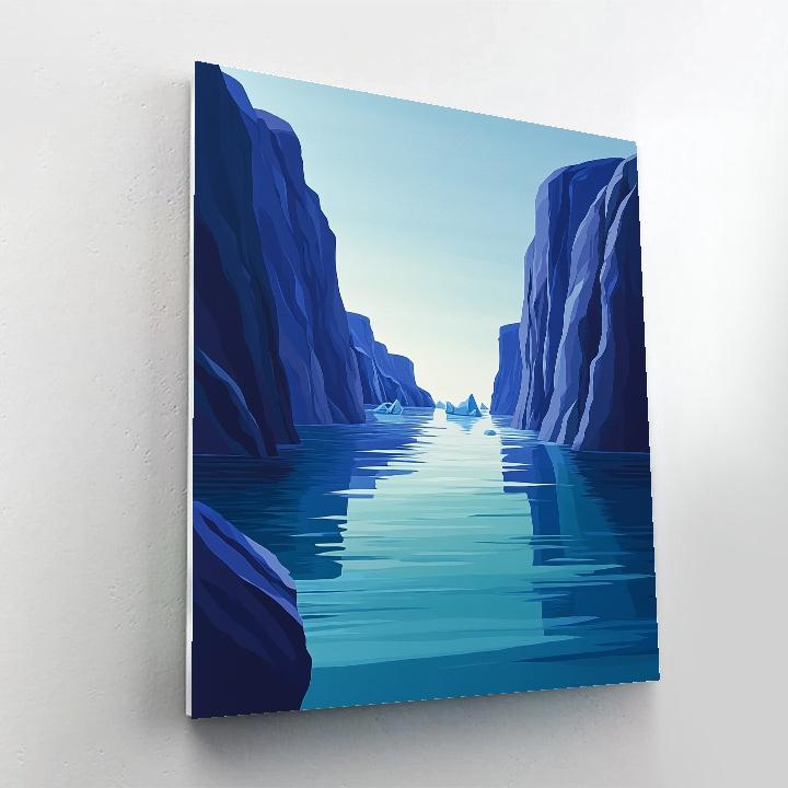 Lawren Harris Inspired Still Northern Fjord With Cerulean Light Bands Paint by numbers kits