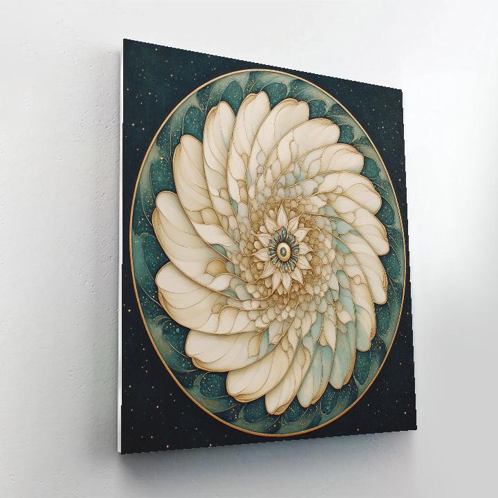 Alphonse Mucha Inspired Celestial Tides Mandala Number painting