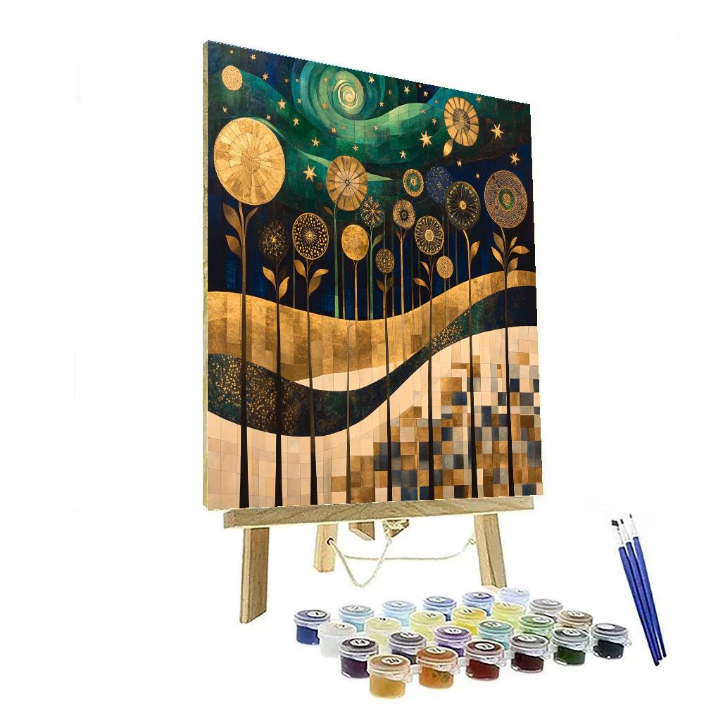 Gustav Klimt Inspired Aurora Canopy Tapestry painting number kit