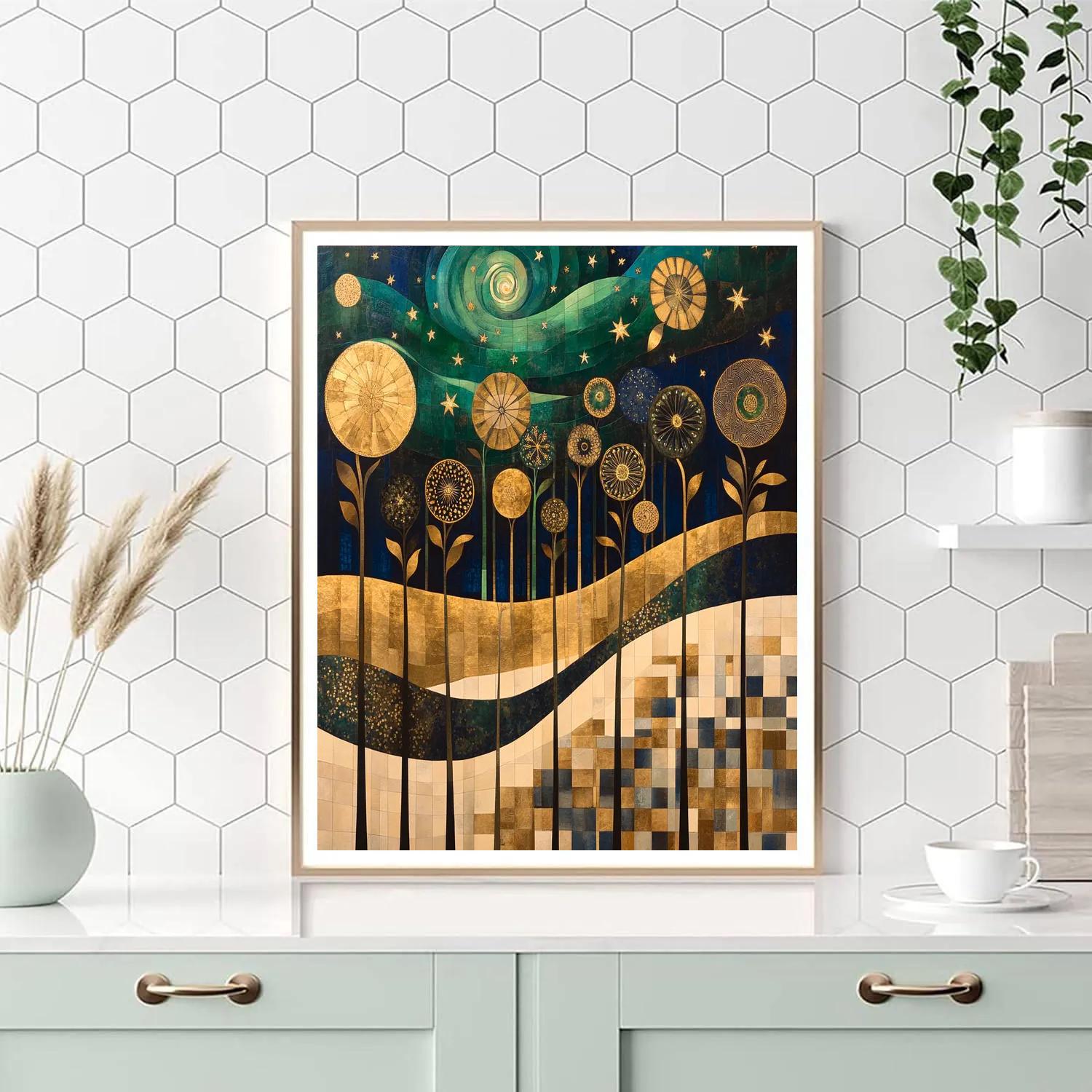 Gustav Klimt Inspired Aurora Canopy Tapestry painting number kit