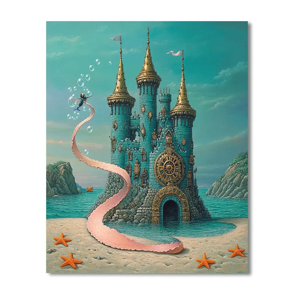 Clockwork Reef Castle At Low Tide Numbered painting kits
