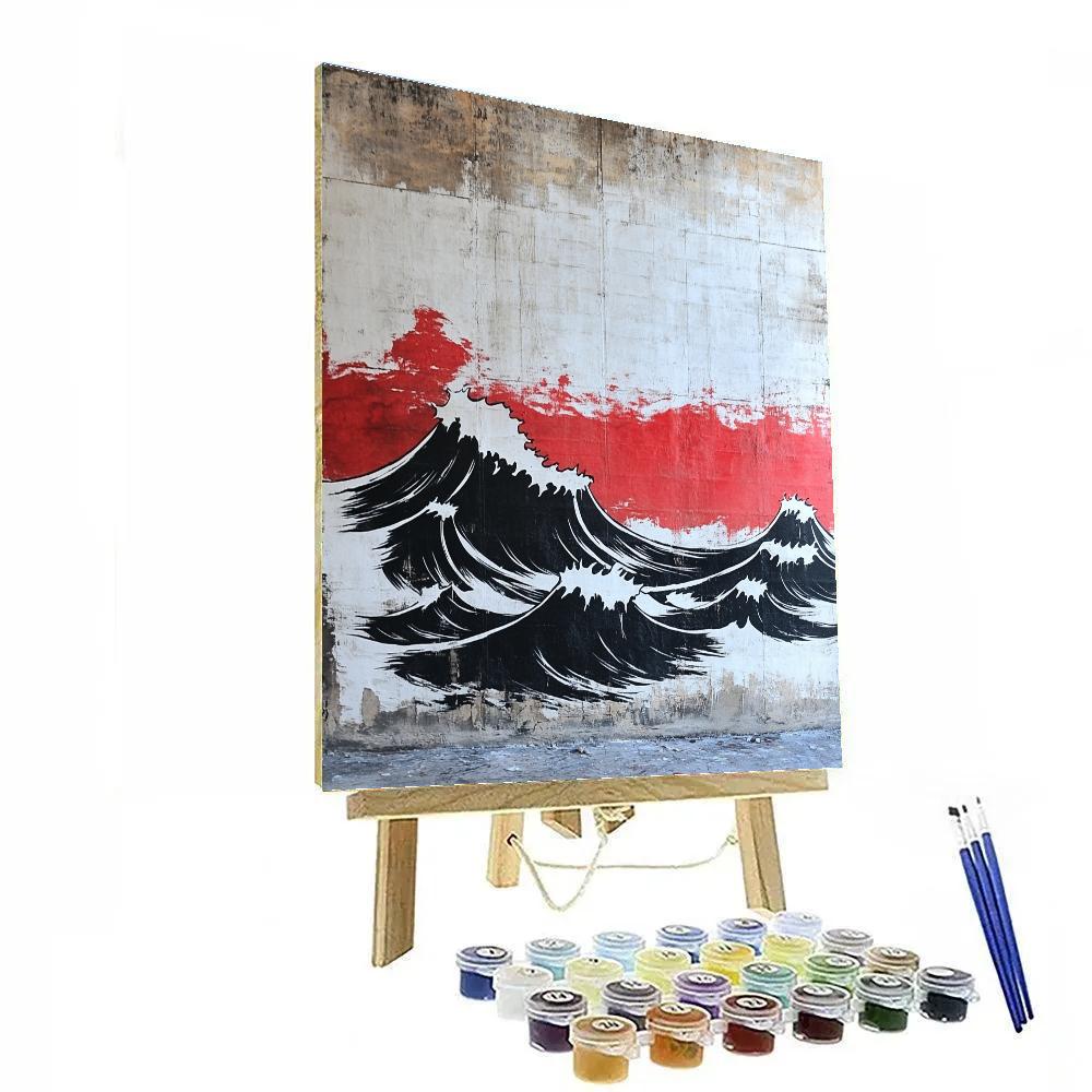Banksy Inspired Red Tide Of Silence painting number kit