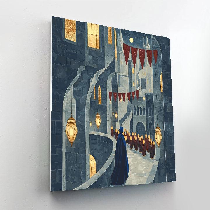 Lantern Procession Through The Castle Passages DIY paint by numbers