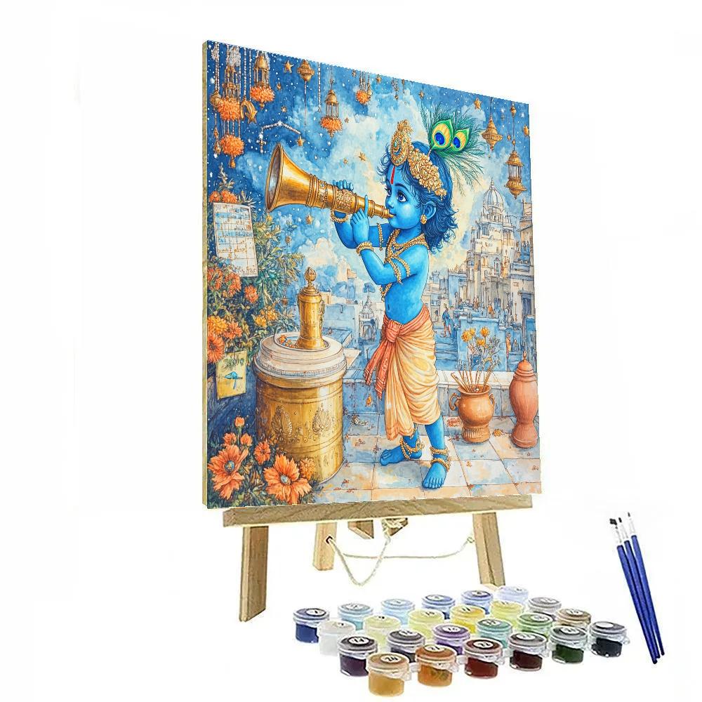 Krishna And The Celestial Butter Observatory DIY paint by numbers