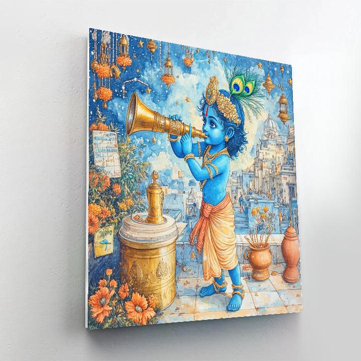 Krishna And The Celestial Butter Observatory DIY paint by numbers