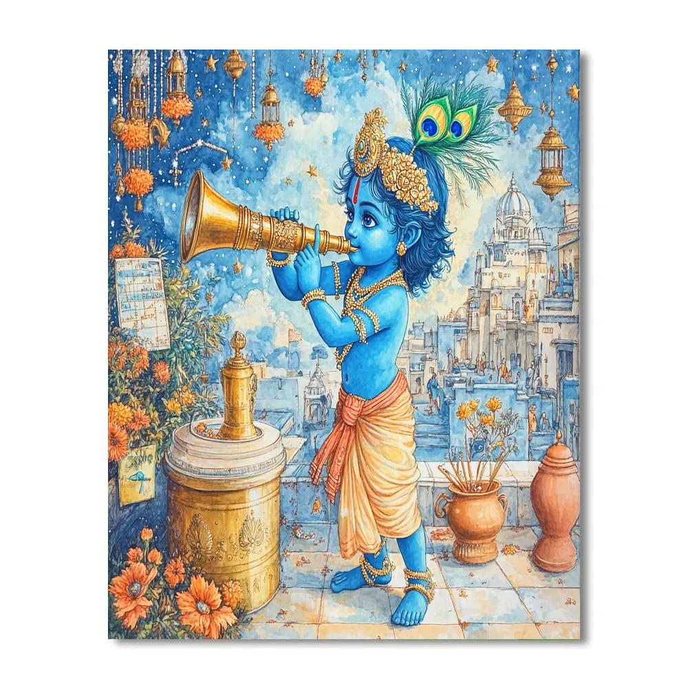 Krishna And The Celestial Butter Observatory DIY paint by numbers