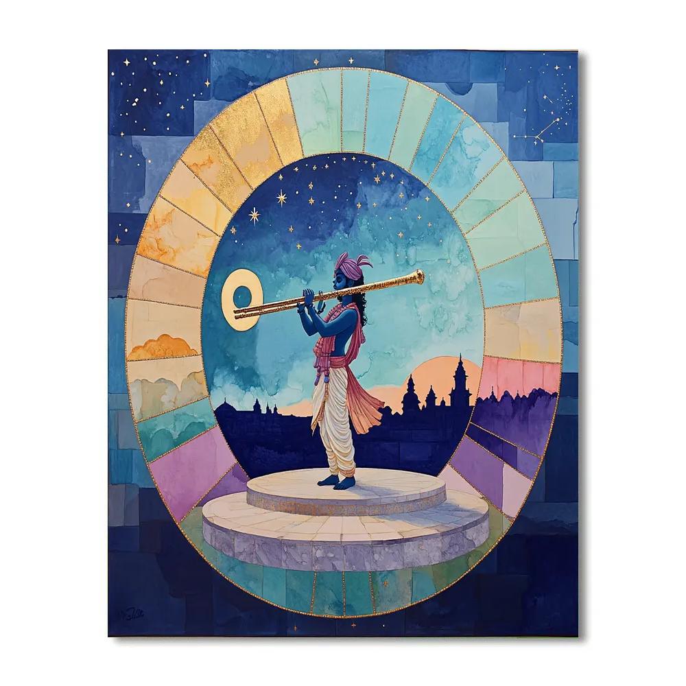Krishna And The Time Dilation Flute Note DIY paint by numbers