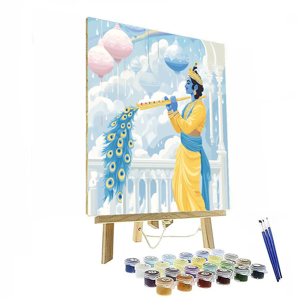 Krishna At The Cloud Palace Balcony Painting by numbers kit