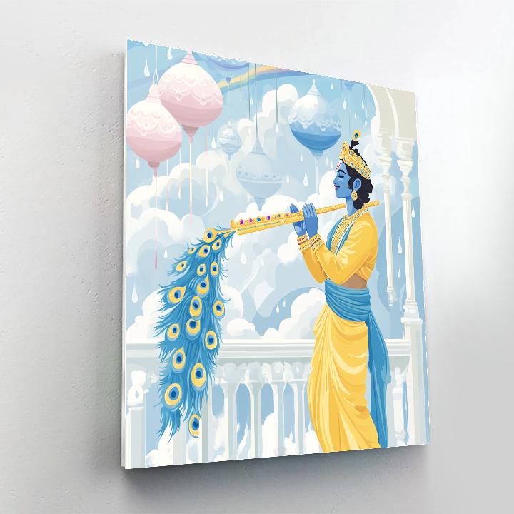 Krishna At The Cloud Palace Balcony Painting by numbers kit