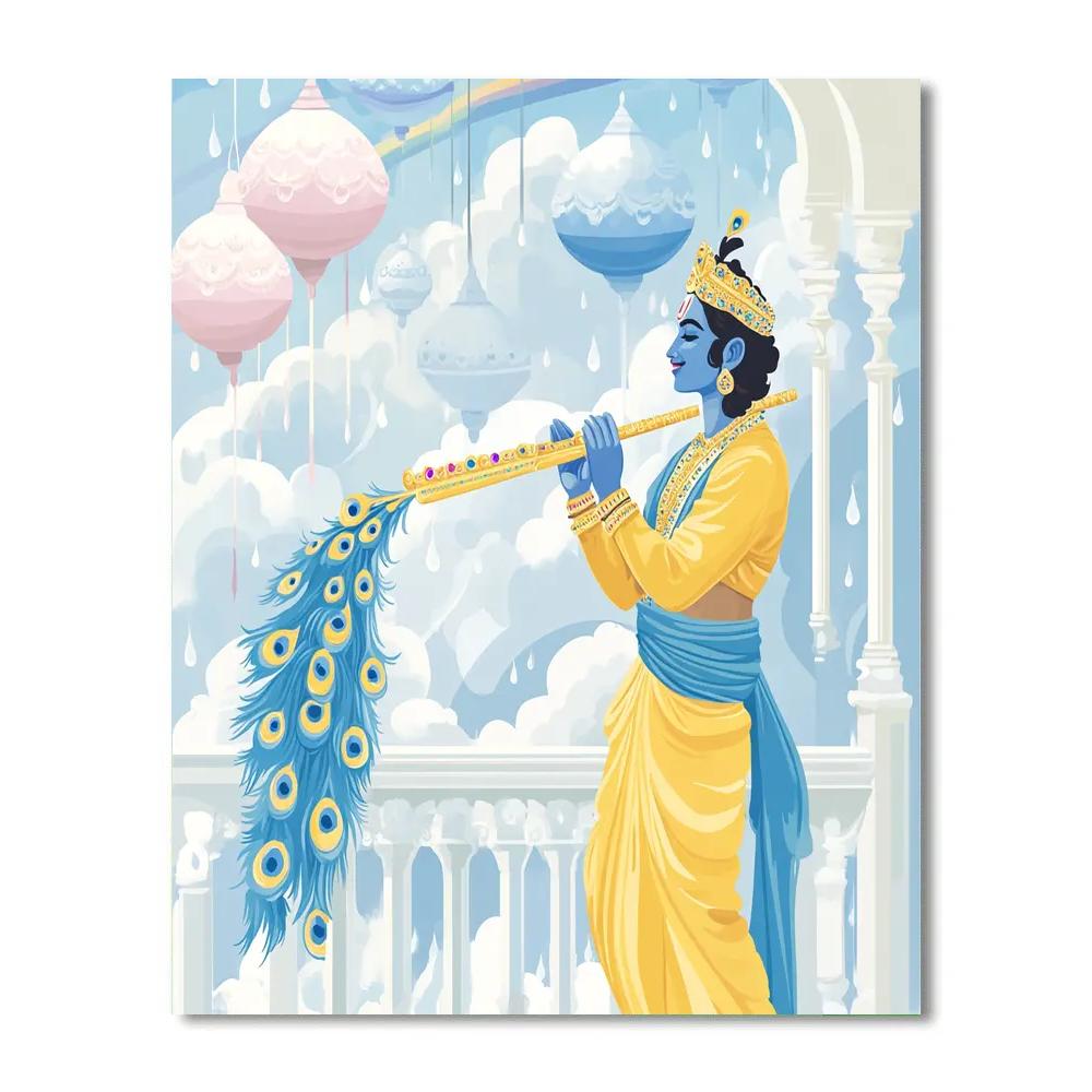 Krishna At The Cloud Palace Balcony Painting by numbers kit