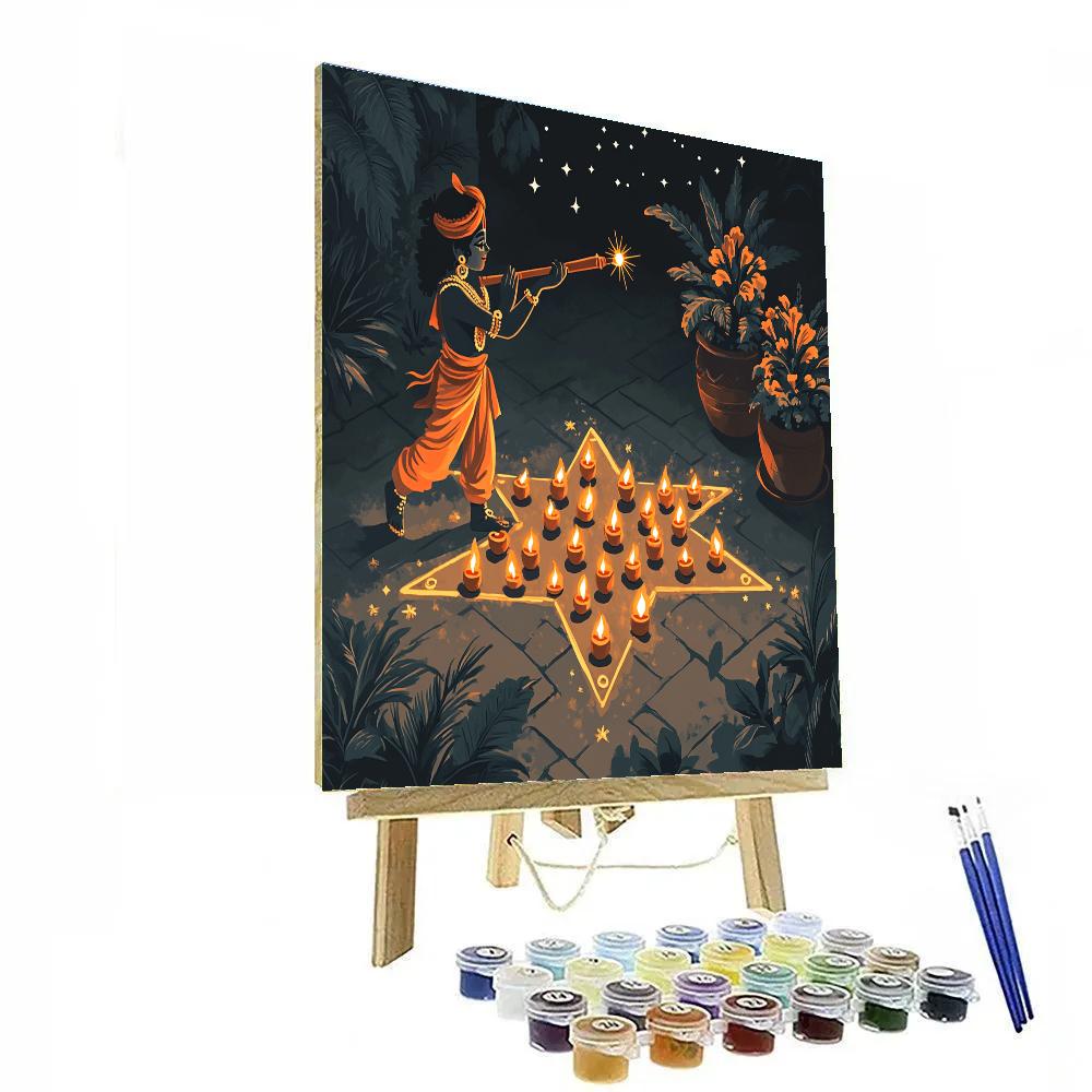 Krishna And The Clay Lamp Constellation Map DIY paint by numbers