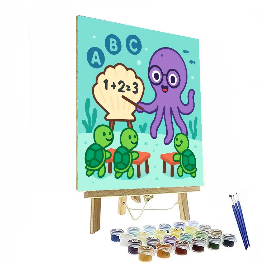 Coral Classroom With Professor Octopus painting number kit