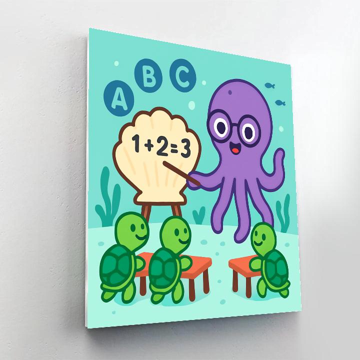 Coral Classroom With Professor Octopus painting number kit