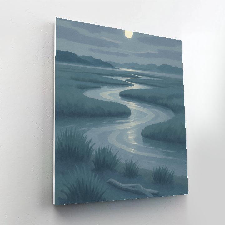 Moonlit Salt Marsh Quietude paint by numbers