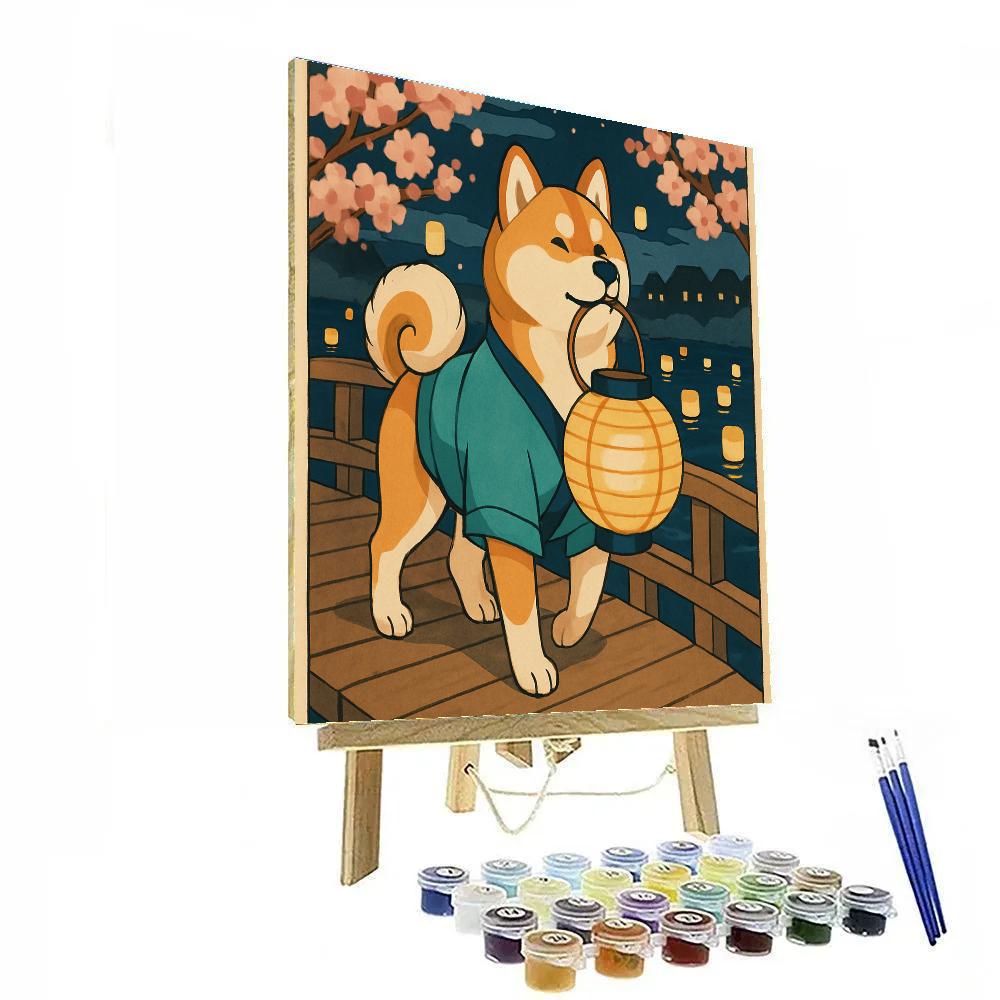 Lantern Festival Dog Parade Numbered painting kits