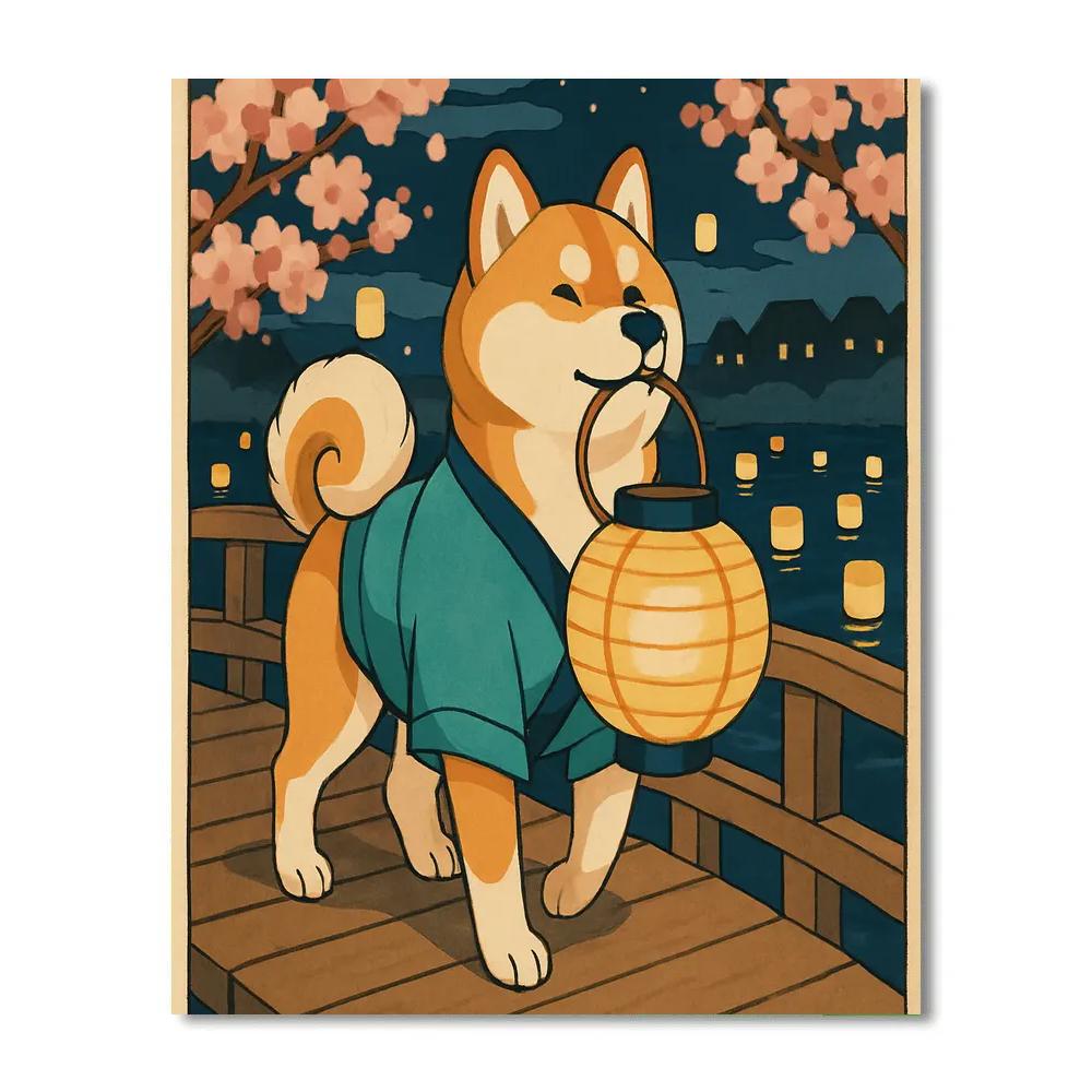 Lantern Festival Dog Parade Numbered painting kits