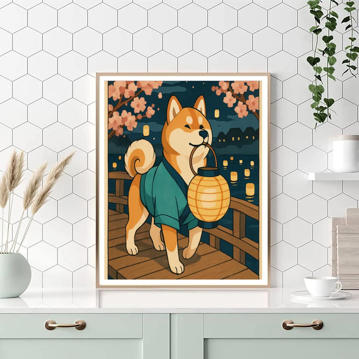 Lantern Festival Dog Parade Numbered painting kits