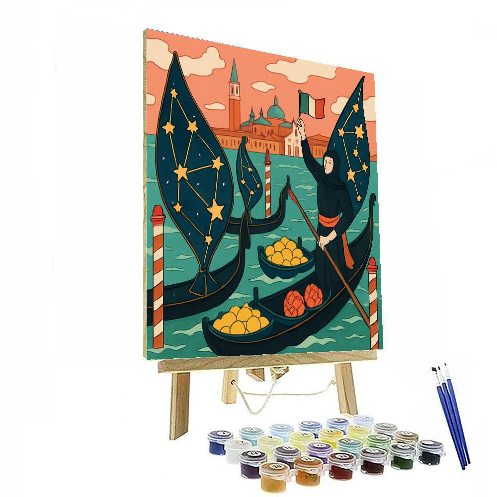 Regatta In Italy Lagoon Of Murano Glass paint by numbers