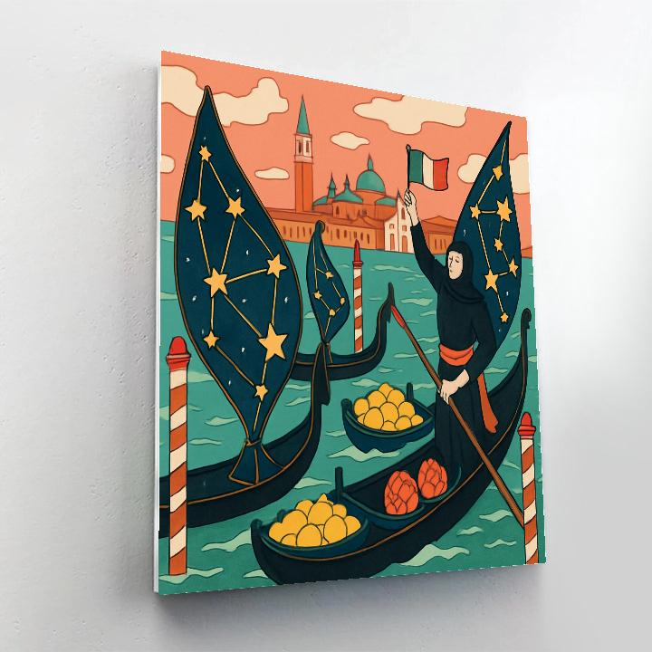Regatta In Italy Lagoon Of Murano Glass paint by numbers