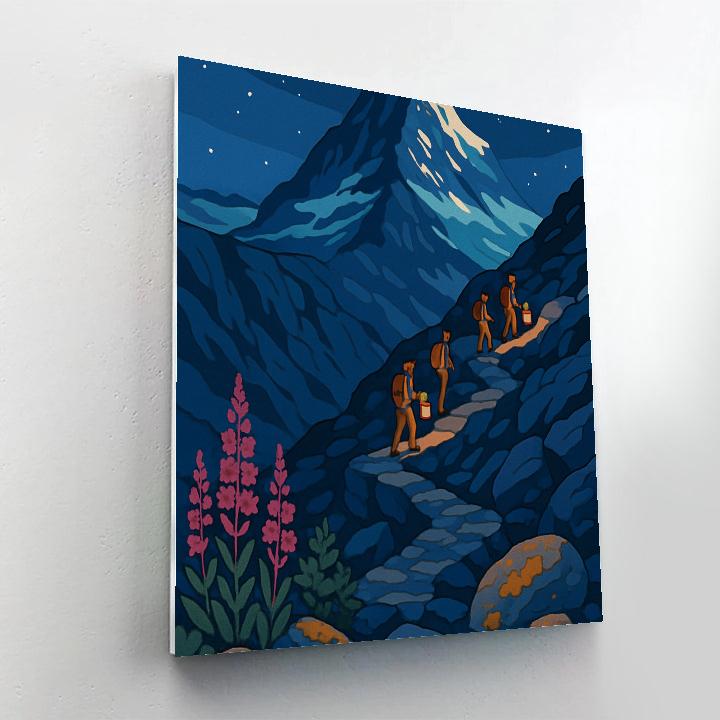 Lanternlit Ridge With Mountain Shadows Paint by numbers art