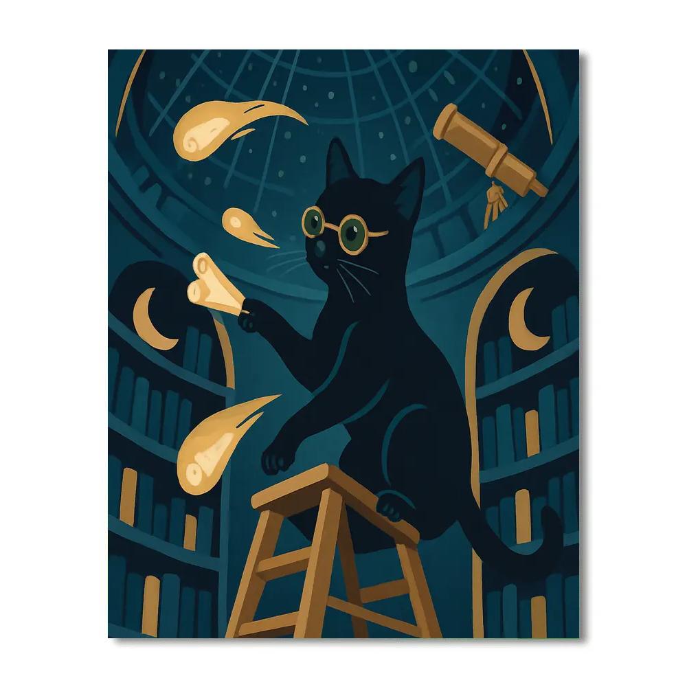 Cat Constellation Librarian paint by color