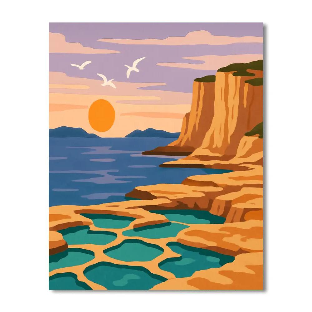 Tidal Mosaic Landscape Coastline DIY paint by numbers