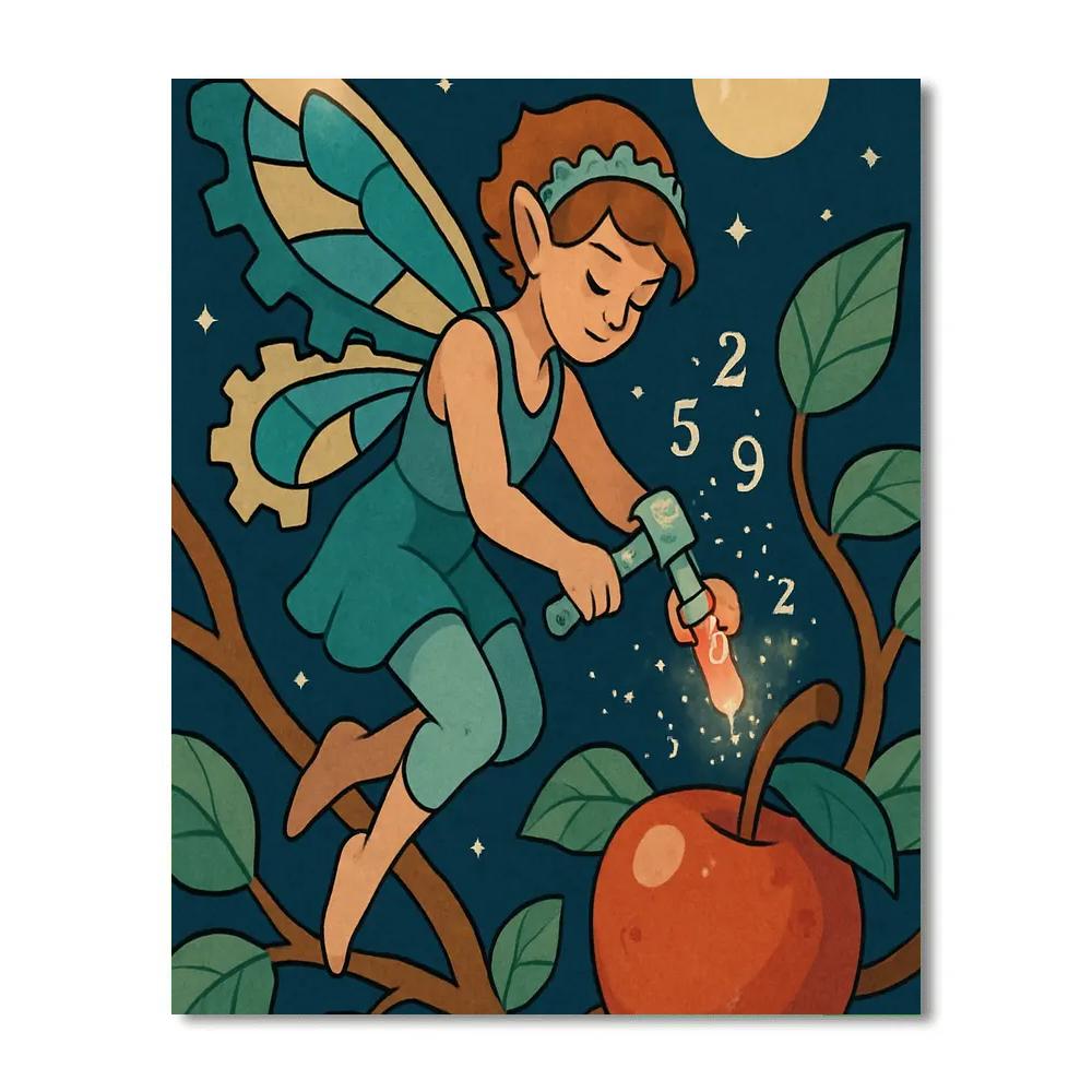 Clockwork Orchard Fairy Paint by numbers art