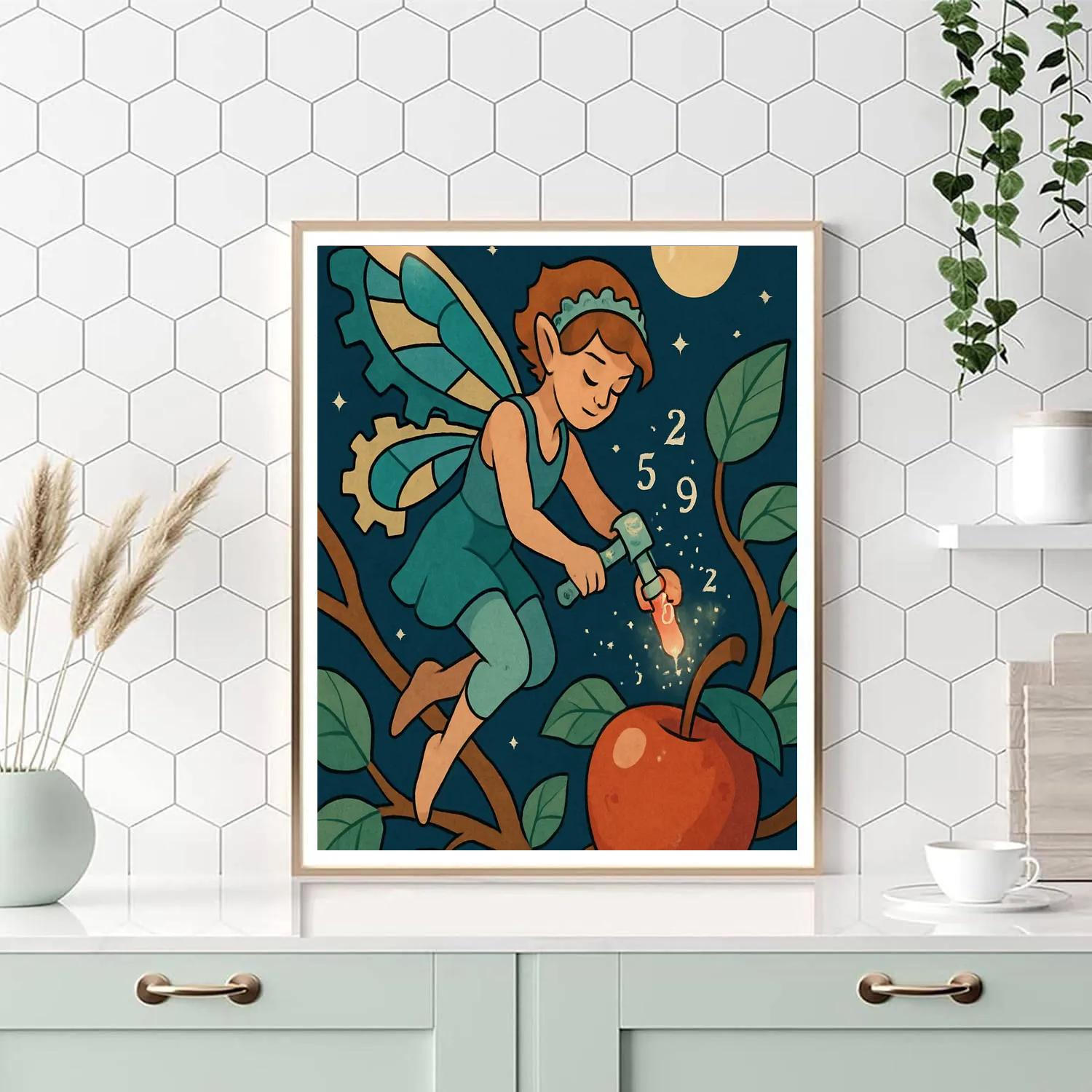 Clockwork Orchard Fairy Paint by numbers art