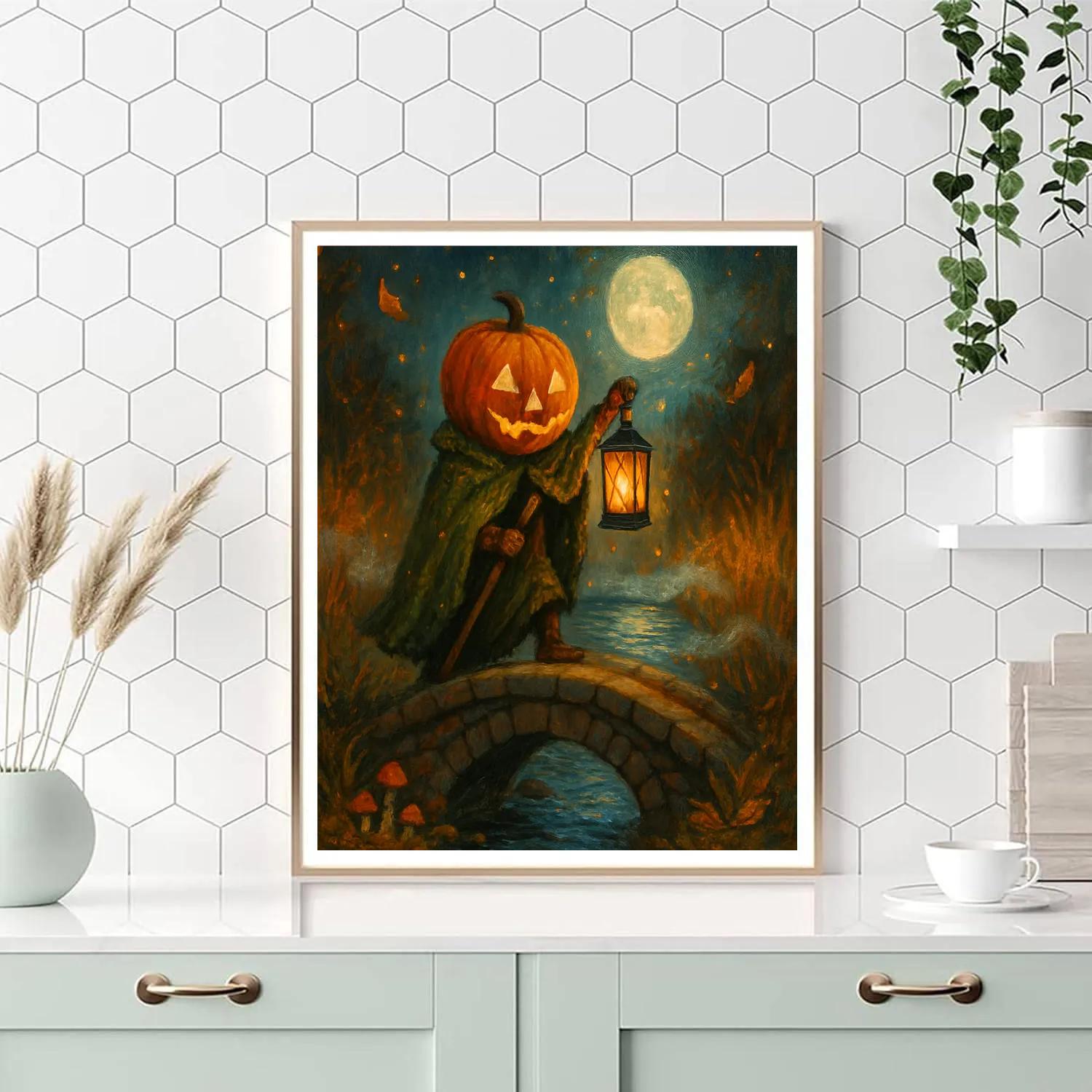 Lantern Keeper Of The Pumpkin Bridge Numbered painting kits