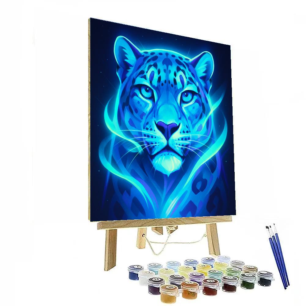 Aurora Circuit Snow Leopard painting number kit