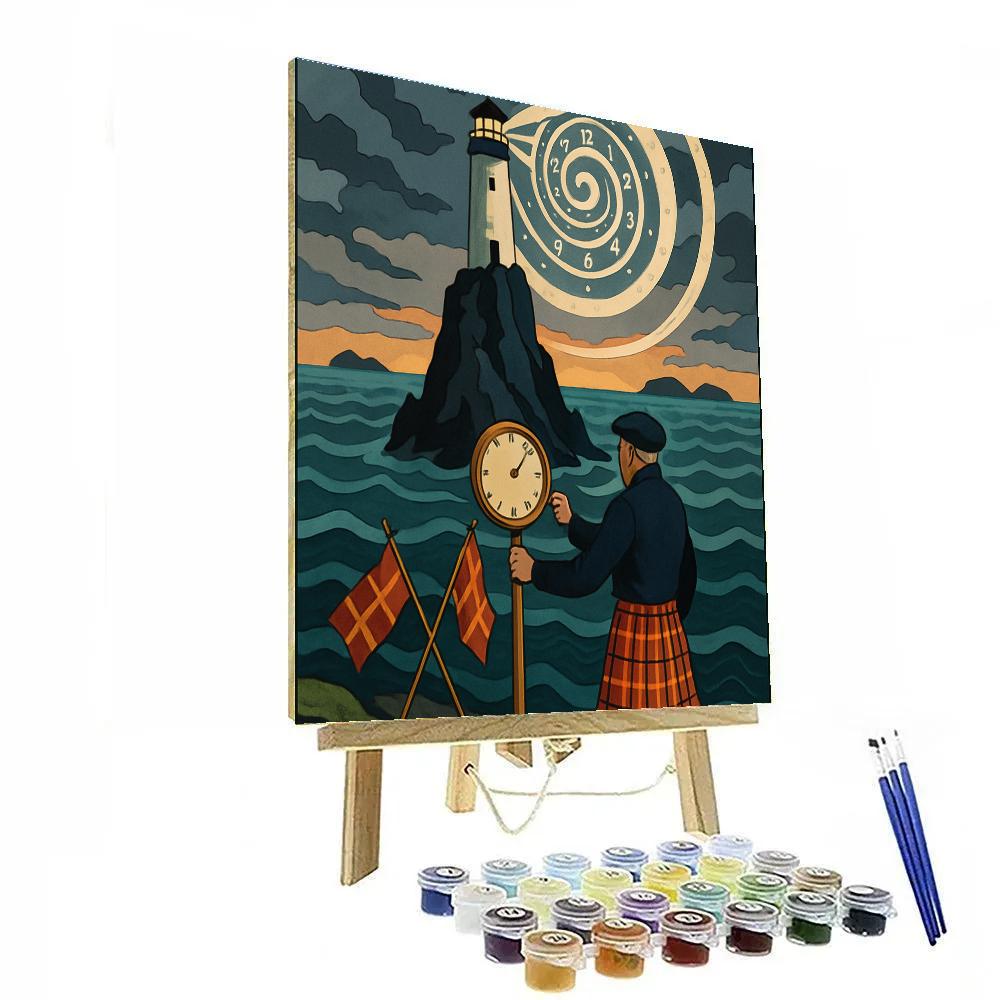 Tide Clock Lighthouse Of Scotland Number painting