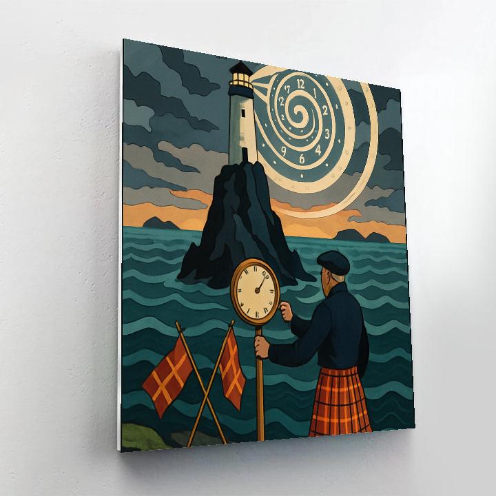 Tide Clock Lighthouse Of Scotland Number painting