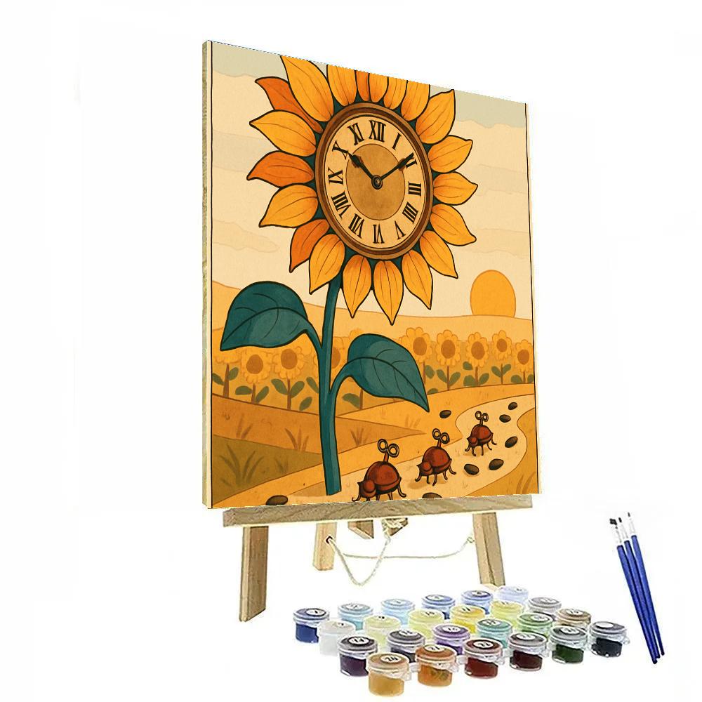 Clockwork Garden Sunflower Number painting