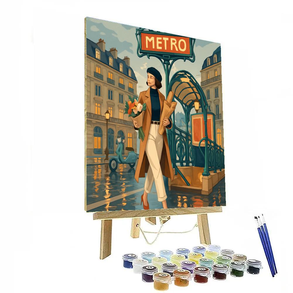 Paris Metro Mosaic Morning Numbered painting kits