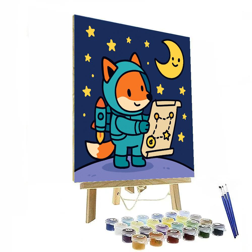 Stargazer Fox And The Moon Map painting number kit