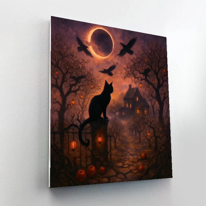 The Raven Orchard Under A Violet Eclipse Painting by numbers kit