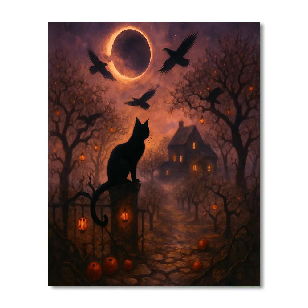 The Raven Orchard Under A Violet Eclipse Painting by numbers kit