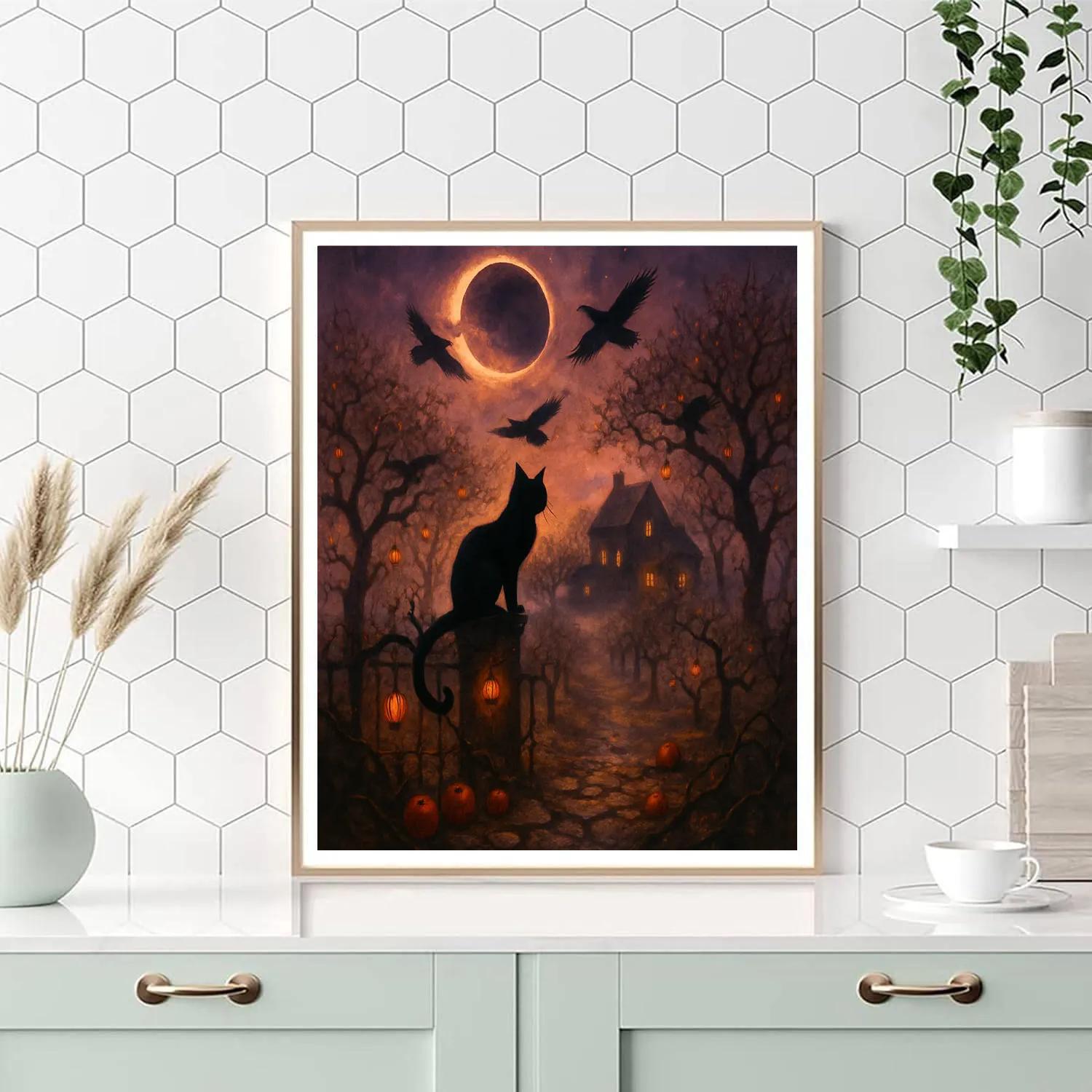 The Raven Orchard Under A Violet Eclipse Painting by numbers kit