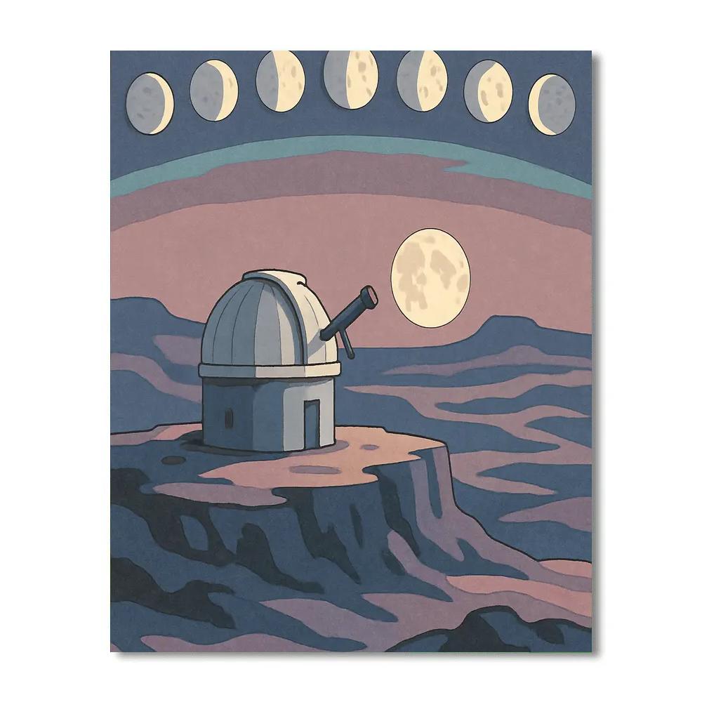 Desert Observatory Under Moon Phases DIY paint by numbers