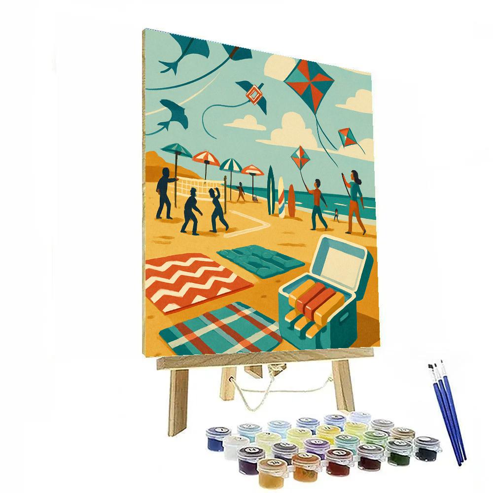 Kite Carnival On The Beach Numbered painting kits